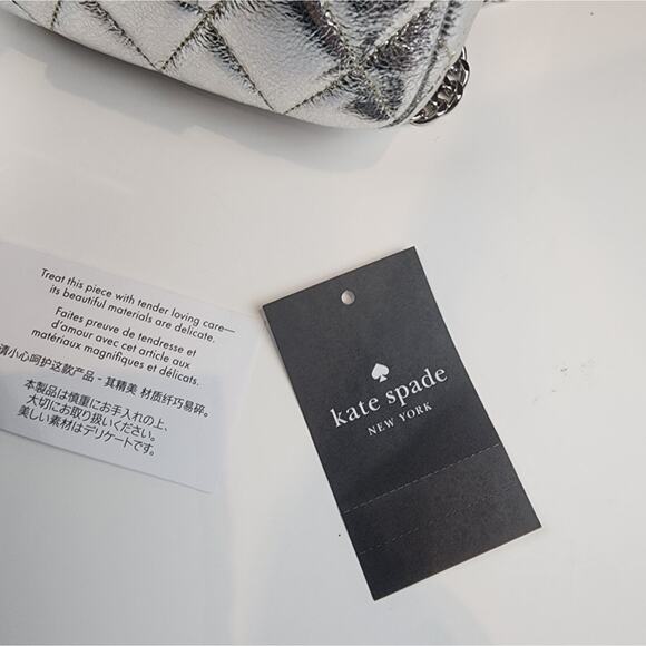 Kate Spade New Silver Crossbody Bag Lunar Light  Micro Purse Concerts Bag - Picture 9 of 13